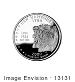 #13131 Picture Of The Old Man Of The Mountain Formation On The New Hampshire State Quarter