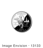 #13133 Picture Of Abraham Lincoln On The Illinois State Quarter