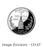 #13147 Picture Of The Maryland Statehouse Dome On The Maryland State Quarter