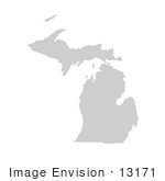 #13171 Picture Of A Map Of Michigan Of The United States Of America