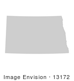 #13172 Picture Of A Map Of North Dakota Of The United States Of America