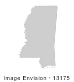 #13175 Picture Of A Map Of Mississippi Of The United States Of America