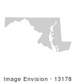 #13178 Picture Of A Map Of Maryland Of The United States Of America