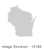 #13180 Picture Of A Map Of Wisconsin Of The United States Of America