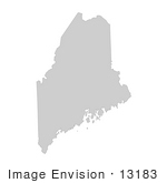 #13183 Picture Of A Map Of Maine Of The United States Of America