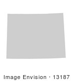 #13187 Picture Of A Map Of Wyoming Of The United States Of America