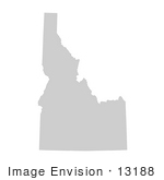 #13188 Picture Of A Map Of Idaho Of The United States Of America