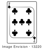 #13220 7 Of Clubs Playing Card Clipart