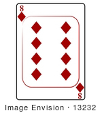 #13232 8 Of Diamonds Playing Card Clipart