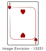 #13251 2 Of Hearts Playing Card Clipart