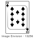 #13256 10 Of Spades Playing Card Clipart