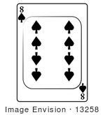 #13258 8 Of Spade Playing Card Clipart