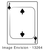 #13264 2 Of Spade Playing Card Clipart