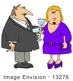 #13276 Middle Aged Caucasian Couple At A Party Clipart