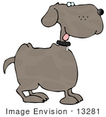 #13281 Profile Of A Dog With Its Tongue Hanging Out Clipart