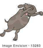 #13283 Dog Jumping Clipart