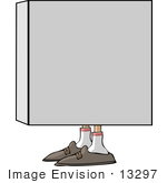 #13297 Box With Feet Clipart
