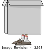 #13298 Box With Feet Clipart