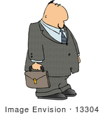#13304 Caucasian Business Man Carrying A Briefcase Clipart