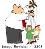 #13308 Puppeteer Boss Controlling His Employees Clipart
