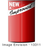 #13311 Red Tin Can Clipart