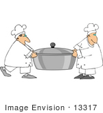 #13317 Two Chef’S Carrying A Pot Clipart
