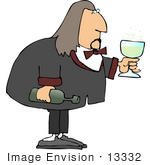 #13332 Man Serving Wine Clipart