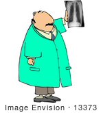#13373 Caucasian Male Doctor With An Xray Clipart