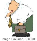 #13390 Sweaty Middle Aged Caucasian Man Clipart