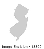 #13395 Picture Of A Map Of New Jersey Of The United States Of America