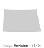 #13401 Picture Of A Map Of North Dakota Of The United States Of America