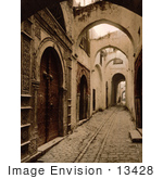 #13428 Picture Of A Cobbled Alley Tresure Street Tunis Tunisia
