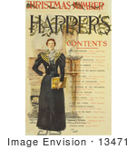 #13471 Picture Of A Woman On The Contents Page Of The Harper’S Christmas Number In 1893