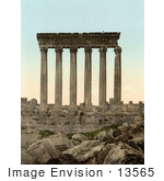 #13565 Picture Of The Temple Of Jupiter Columns In Baalbek