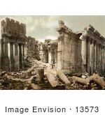 #13573 Picture Of The Temple Of Jupiter Facade In Baalbek