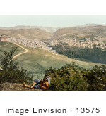 #13575 Picture Of A Man On A Viewpoint Overlooking Zahleh Lebanon