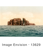 #13629 Picture Of A Sailboat By The North Point And Hengst Heligoland Germany