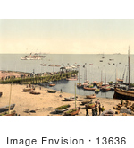 #13636 Picture Of Boats And Pier At Heligoland Germany