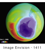 #1411 Photo Of A Hole In The Ozone Layer Over Antarctica 10/01/1998