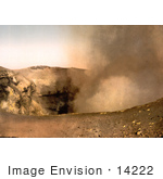 #14222 Picture Of Smoke Rising From The Crater Mount Vesuvius Italy