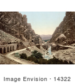 #14322 Picture Of A Road Bridge And Stream In A Ravine El Cantara Algeria