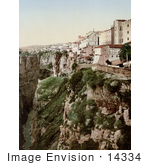 #14334 Picture Of Buildings On A Cliff Ravine Constantine Algeria