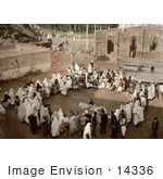 #14336 Picture Of A Group Of Spectators Circled Around An Arab Juggler Algeria