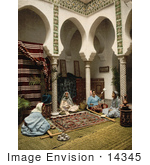 #14345 Picture Of Moorish Women Making Carpets Algeria