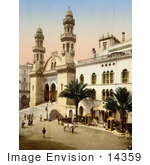 #14359 Picture Of Steret Scene In Front Of The Cathedral Algiers Algeria