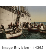 #14362 Picture Of Passengers Boarding Off Of A Ship Algeria