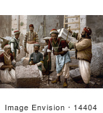 #14404 Picture Of Male Stone Cutters In Jerusalem Israel