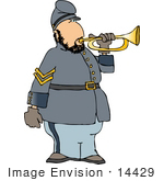 #14429 Male Military Bugler Soldier Clipart