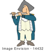 #14432 Revolutionary War Soldier Floutist Clipart