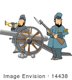 #14438 Two Civil War Soldiers With A Canon Clipart